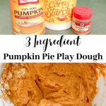 3 Ingredient Pumpkin Pie Play Dough, Pumpkin Puree corn starch and pumpkin pie spice